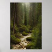 森林の流れの表示 ポスター (正面)