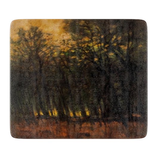 森林の火災（Laszlo Mednyanszky著） カッティングボード (正面)