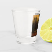 森林の火災（Laszlo Mednyanszky著） ショットグラス (左)