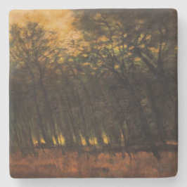 森林の火災（Laszlo Mednyanszky著） ストーンコースター