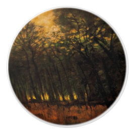 森林の火災（Laszlo Mednyanszky著） セラミックノブ