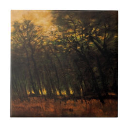 森林の火災（Laszlo Mednyanszky著） タイル