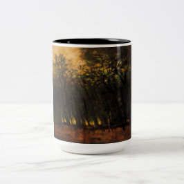 森林の火災（Laszlo Mednyanszky著） ツートーンマグカップ