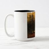 森林の火災（Laszlo Mednyanszky著） ツートーンマグカップ (左)