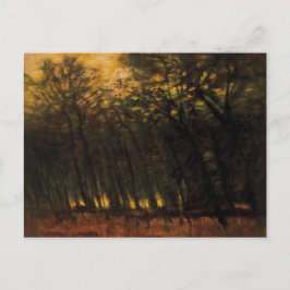 森林の火災（Laszlo Mednyanszky著） ポストカード
