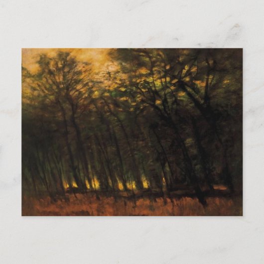 森林の火災（Laszlo Mednyanszky著） ポストカード (正面)