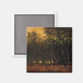 森林の火災（Laszlo Mednyanszky著） マグネット (正面/裏面)