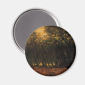 森林の火災（Laszlo Mednyanszky著） マグネット (正面/裏面)