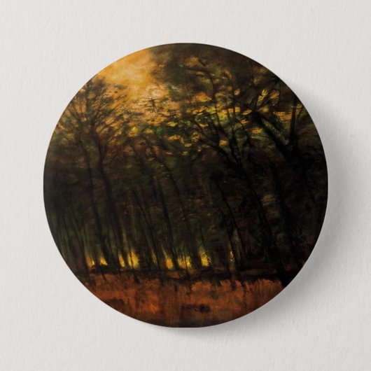 森林の火災（Laszlo Mednyanszky著） 缶バッジ (正面)