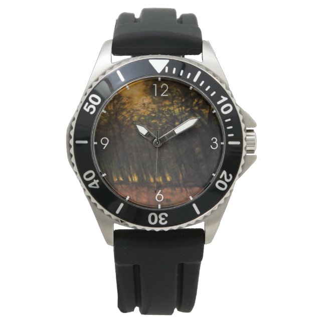 森林の火災（Laszlo Mednyanszky著） 腕時計 (正面)