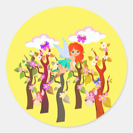 森林の生き物の食用つや消しの回り ラウンドシール (正面)