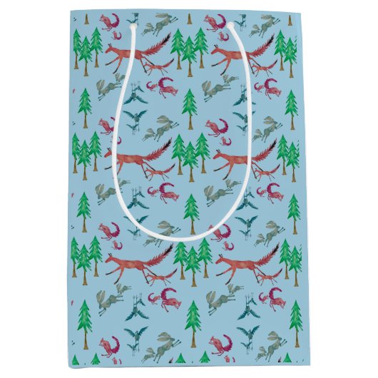 森林の生物 ミディアムペーパーバッグ (正面)