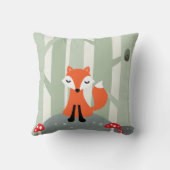 森林の石に坐っているかわいい孤 クッション (裏面)