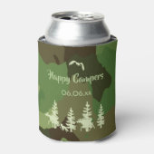 森林の緑のハンターカモフラージュと野生生物のプリント 缶クーラー (缶正面)