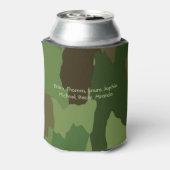 森林の緑のハンターカモフラージュと野生生物のプリント 缶クーラー (缶裏面)