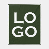 森林の緑の会社カスタムまたはビジネスのロゴ フリースブランケット (正面)