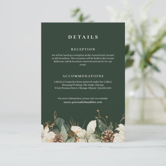 森林の緑の水結婚色の情報 エンクロージャーカード (スタンド正面)