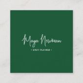 森林の緑の署モダン名QRミニマルコード スクエア名刺 (正面)