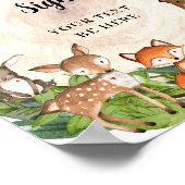 森林の緑の葉 ポスター (角)