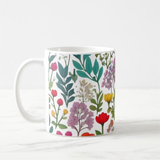 森林の花々 コーヒーマグカップ (左)