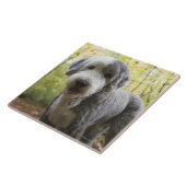 森林の英国の牧羊犬の子犬 タイル (側面)