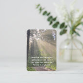 森林の荒野を通る記念写真日差し 名刺 (スタンド正面)