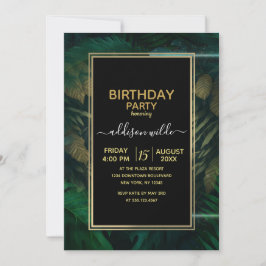 森林の葉っぱに隠れる虎 招待状