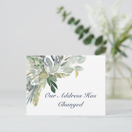 森林の葉の住所の変化 ポストカード (スタンド正面)