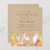 森林の赤ちゃんシャワーの予算ウッドランドの友人 (正面/裏面)