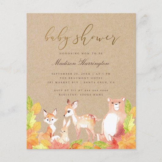 森林の赤ちゃんシャワーの予算ウッドランドの友人 (正面)