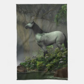 森林の野生の馬 キッチンタオル (縦)