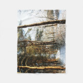 森林の雪のシーンfbcna フリースブランケット (正面)