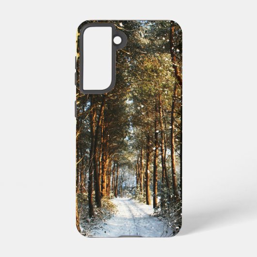 森林の雪のシーンsgcnm samsung galaxyケース (裏面)