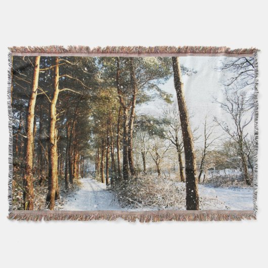 森林の雪のシーンtbcnm スローブランケット (正面)
