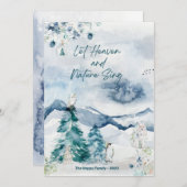 森林の雪の森の森の動物の木の天国自然 (正面/裏面)