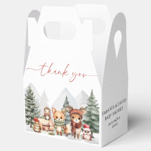 森林の雪林の動物 フェイバーボックス (オープン)