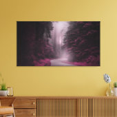 森林の霧のファンタジー風景 キャンバスプリント (インサイチュ (リビング))