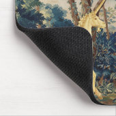 森林の風景、木、緑のユニコーン マウスパッド (コーナー)