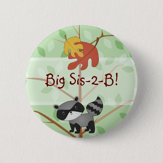 森林アライグマボタン 缶バッジ (正面)