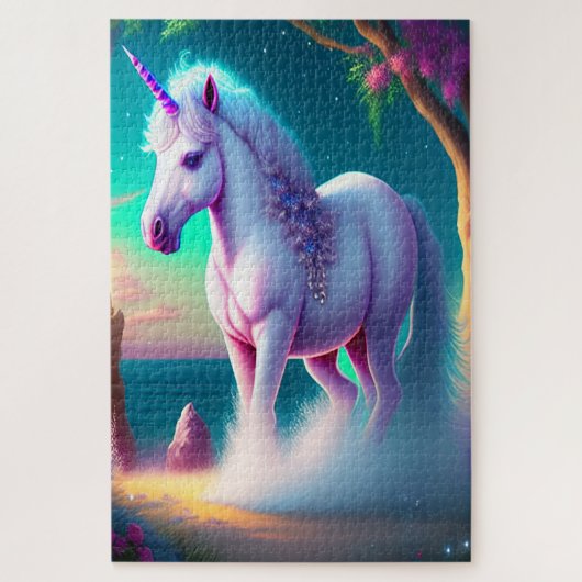 森林アートのユニコーン ジグソーパズル (縦)