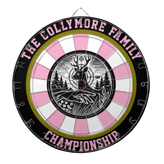 森林アートの鹿の角 ダーツボード (正面)