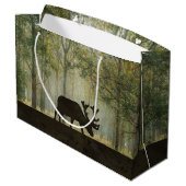 森林イラストレーションのアメリカヘラジカ ラージペーパーバッグ (裏面アングル)