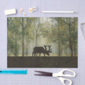 森林イラストレーションのアメリカヘラジカ 薄葉紙 (クラフト)