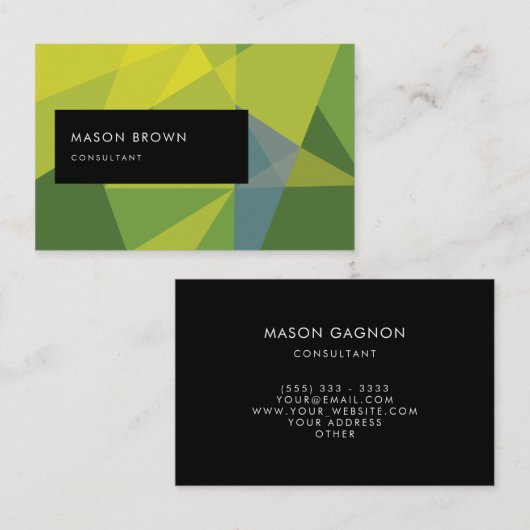 森林インスピレーエレガントション幾何学模様 名刺 (正面/裏面)