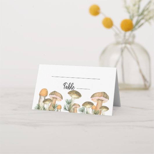 森林ウッドランドマッシュルーム座席表 プレイスカード (正面)