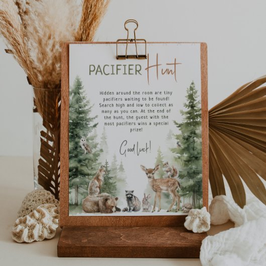 森林ウッドランド動物おしゃぶり狩り標識 ポスター