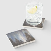 森林オーロラの石のコースター ストーンコースター (横)