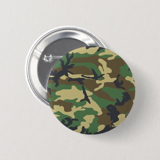 森林カムフラージュのデザイン 缶バッジ (正面&裏面)