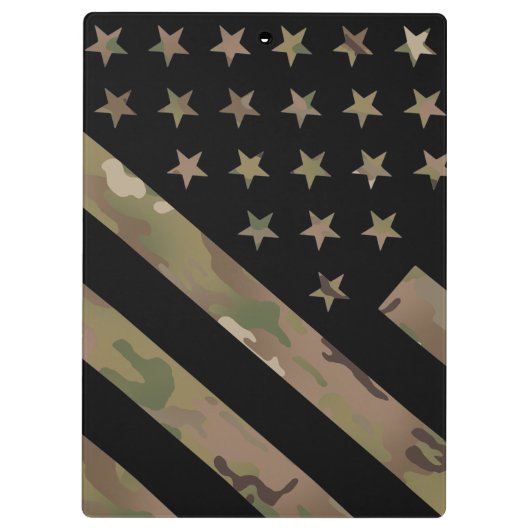 森林カムフラージュIの黒い旗 クリップボード (裏面)