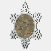 森林カムフラージュI スノーフレークピューターオーナメント (右)